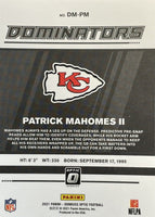 Patrick Mahomes II 2021 Donruss OPTIC Dominators Series Mint Insert Card #DM-PM
