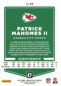 Patrick Mahomes II 2021 Panini Donruss Optic Series Mint Card #34