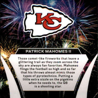 Patrick Mahomes II 2021 Panini Prizm Fireworks Series Mint Insert Card #F-15