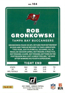 Rob Gronkowski 2021 Donruss RED PRESS PROOF Version of Card #104