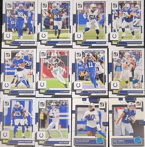Indianapolis Colts 2022 Donruss Factory Sealed Team Set with Peyton Manning and Rated Rookies Cards of Alec Pierce and Jelani Woods