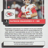 Patrick Mahomes 2022 Panini Donruss Threads Series Mint Insert Card #TH-2 Featuring an Authentic White Jersey Swatch