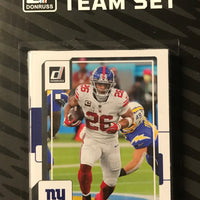 New York Giants 2022 Donruss Factory Sealed Team Set with Rated Rookie cards of Wan'Dale Robinson, Kayvon Thibodeaux and Evan Neal