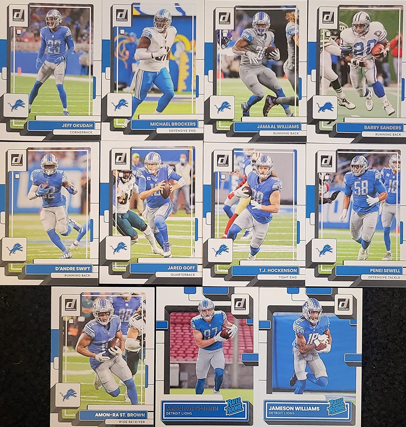 Detroit Lions 2022 Donruss Factory Sealed Team Set with Rated Rookie C