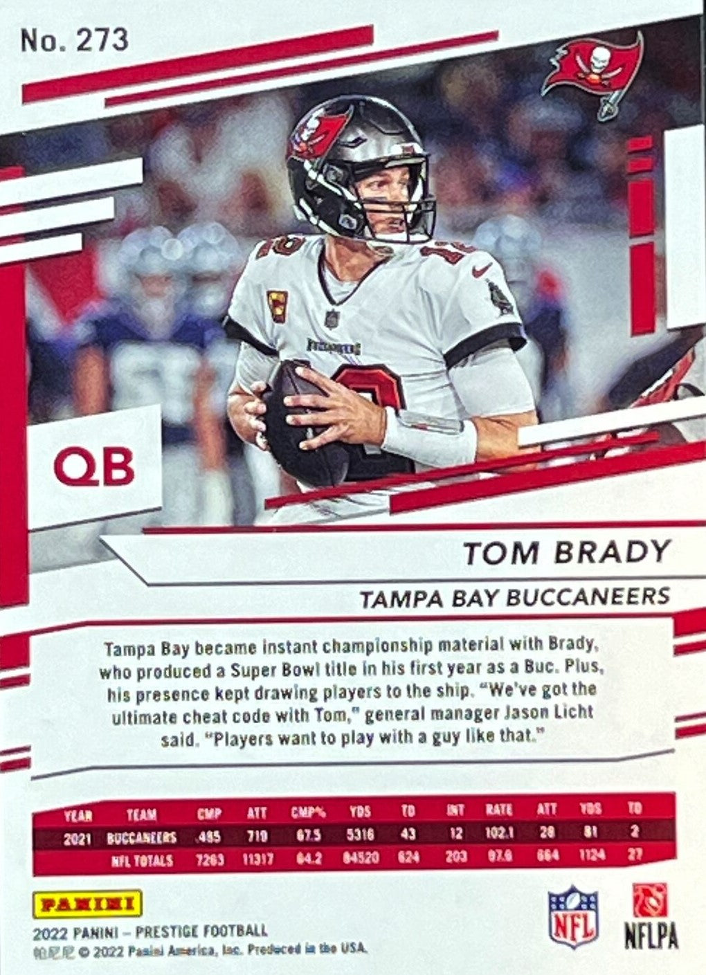 Tom Brady 2022 Score Football Series Mint Card #68