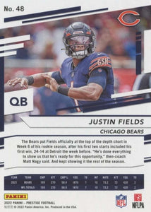 Justin Fields 2022 Panini Prestige Series Mint Card #48