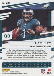 Jalen Hurts 2022 Prestige Series Mint 3rd Year Card #234