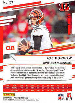 Joe Burrow Cincinnati Bengals Football White Jersey Poster 