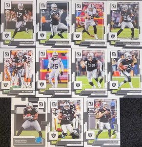 Las Vegas Raiders 2022 Donruss Factory Sealed Team Set with a Rated Rookie Card of Zamir White