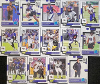 Baltimore Ravens 2022 Donruss Factory Sealed Team Set Featuring Lamar Jackson with a Rated Rookie Card of Kyle Hamilton plus 4 others
