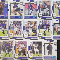 Baltimore Ravens 2022 Donruss Factory Sealed Team Set Featuring Lamar Jackson with a Rated Rookie Card of Kyle Hamilton plus 4 others