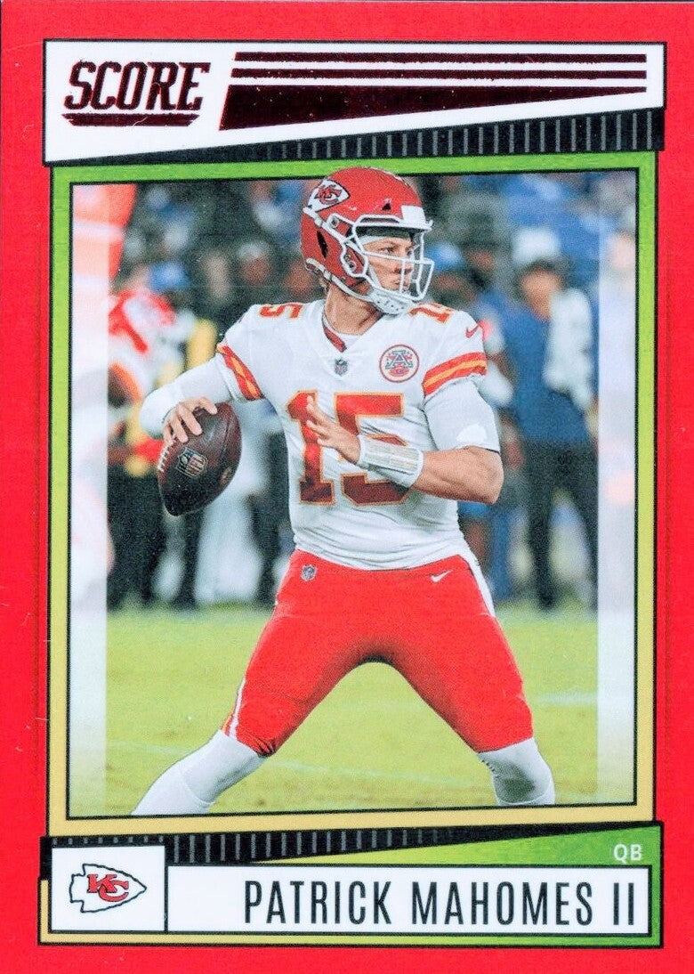 Patrick Mahomes 2022 Score Football Series Red Parallel Version Mint Card #116