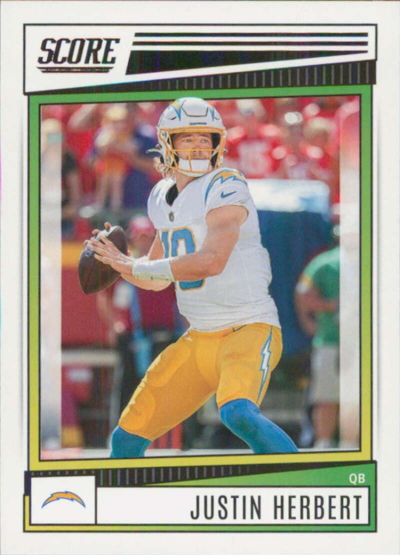 Justin Herbert 2022 Score Football Series Mint 3rd Year Card #136