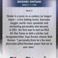 Shohei Ohtani 2022 Topps Stars of The MLB Mint Insert Card ##SMLB-24 picturing him in his Grey Los Angeles Angels Jersey