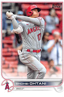 Shohei Ohtani 2022 Topps Baseball Series Mint Card #1 picturing him in his Grey Los Angeles Angels Jersey
