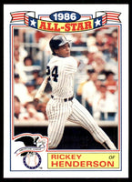 Rickey Henderson 1987 Topps 1986 All Star Commemorative Series Mint Card #18
