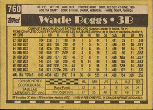 Wade Boggs 1990 O-Pee-Chee Series Mint Card #760