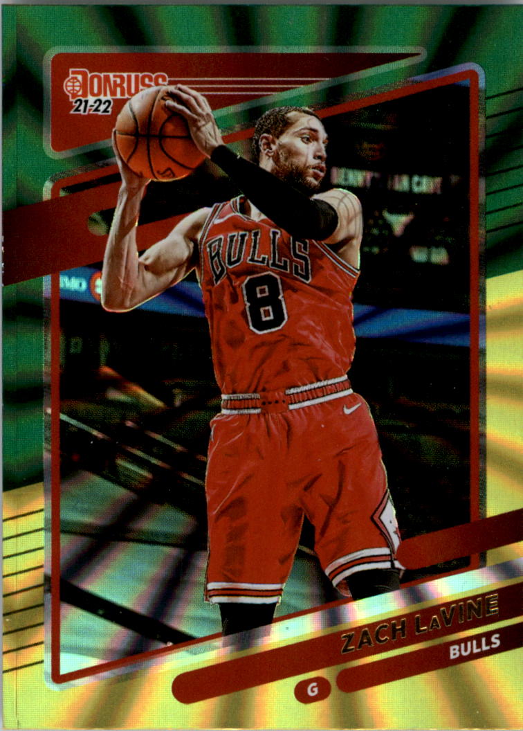 Zach LaVine 2021 2022 Panini Donruss Green and Yellow Laser Series Mint Card #11