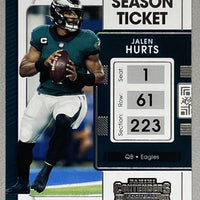 Jalen Hurts 2021 Panini Contenders Season Ticket Series Mint 2nd Year Card #79