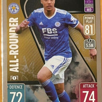 Youri Tielemans 2021 2022 Topps Match Attax All-Rounder Series Mint Card #92