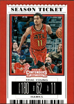 Trae Young 2019 2020 Panini Contenders Draft Picks Season Ticket Series  Mint Card #49