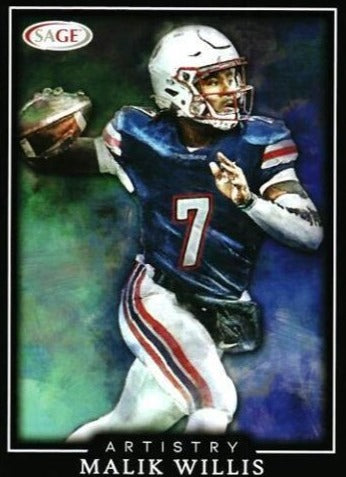 Malik Willis 2022 Sage Artistry Series Mint Rookie Card #58