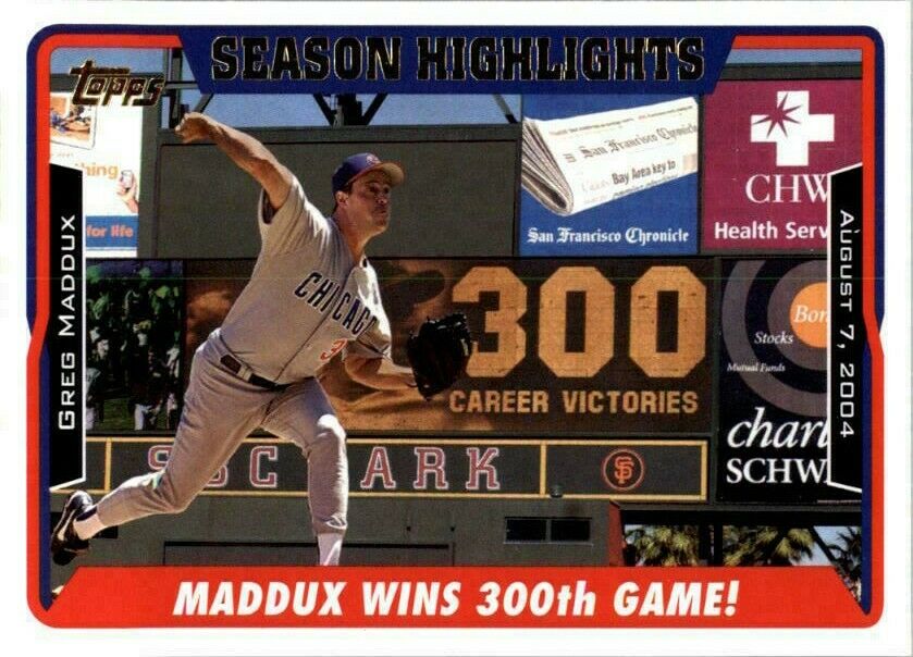 Greg Maddux 2005 Topps Season Highlights Series Mint Card  #336