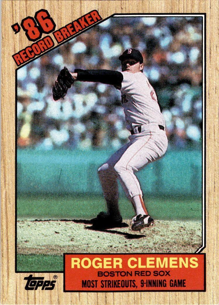 Roger Clemens 1987 Topps Record Breaker Series Mint Card #1