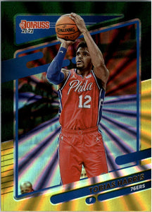 Tobias Harris 2021 2022 Panini Donruss Green and Yellow Laser Series Mint Card #133