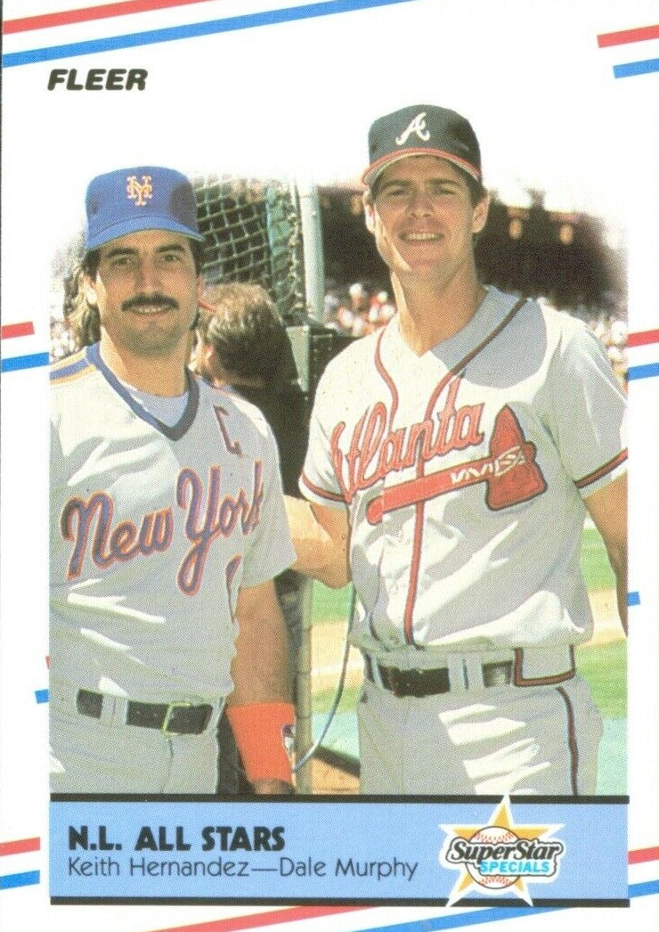 Keith Hernandez and Dale Murphy 1988 Fleer All-Stars Glossy Series Card #639
