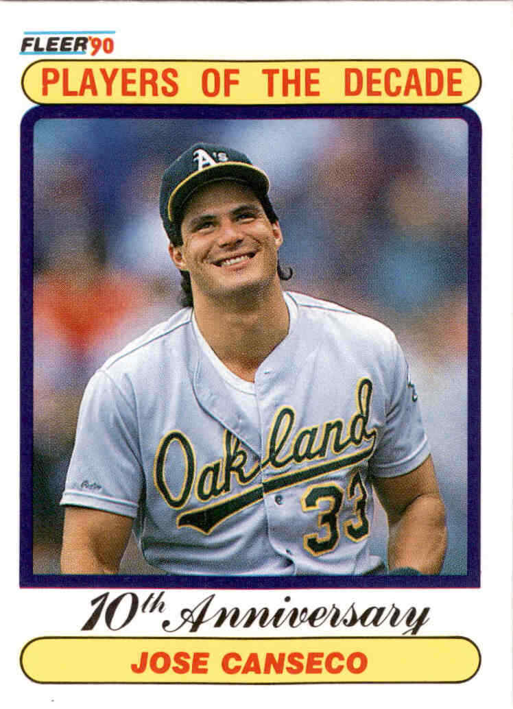 Jose Canseco 1990 Fleer Players of the Decade Series Mint Card #629