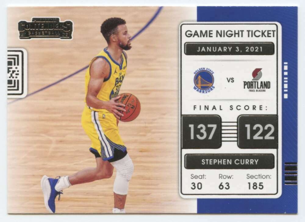 Stephen Curry 2021 2022 Panini Contenders Game Night Ticket Series Mint Card #8