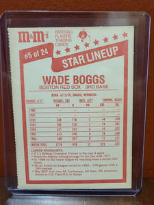 Wade Boggs 1987 M and M's Star Lineup Series Mint Card #5