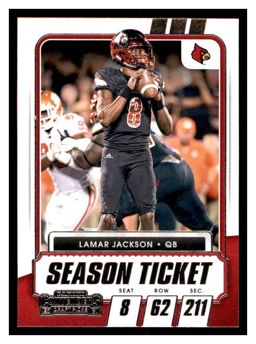 Lamar Jackson 2021 Panini Contenders Draft Season Ticket Series Mint Card #22