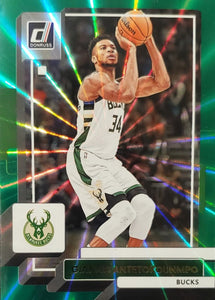 Giannis Antetokounmpo 2022 2023 Panini Donruss Green Laser Holo Series Mint Card #53