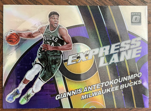 Giannis Antetokounmpo 2021 2022 Donruss Optic Express Lane Purple Series Mint Card #3
