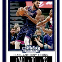 Karl-Anthony Towns 2019 2020 Panini Contenders Draft Picks Variation Series Mint Card #25