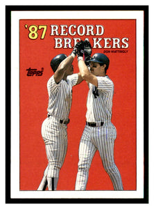 Don Mattingly 1988 Topps 1987 Record Breakers Series Mint Card #2