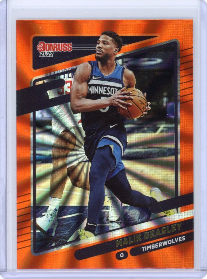 Malik Beasley 2021 2022 Panini Donruss Orange Lazer Series Mint Card #58