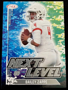 Bailey Zappe 2022 Sage High Series Next Level Silver Series Mint Rookie Card #76