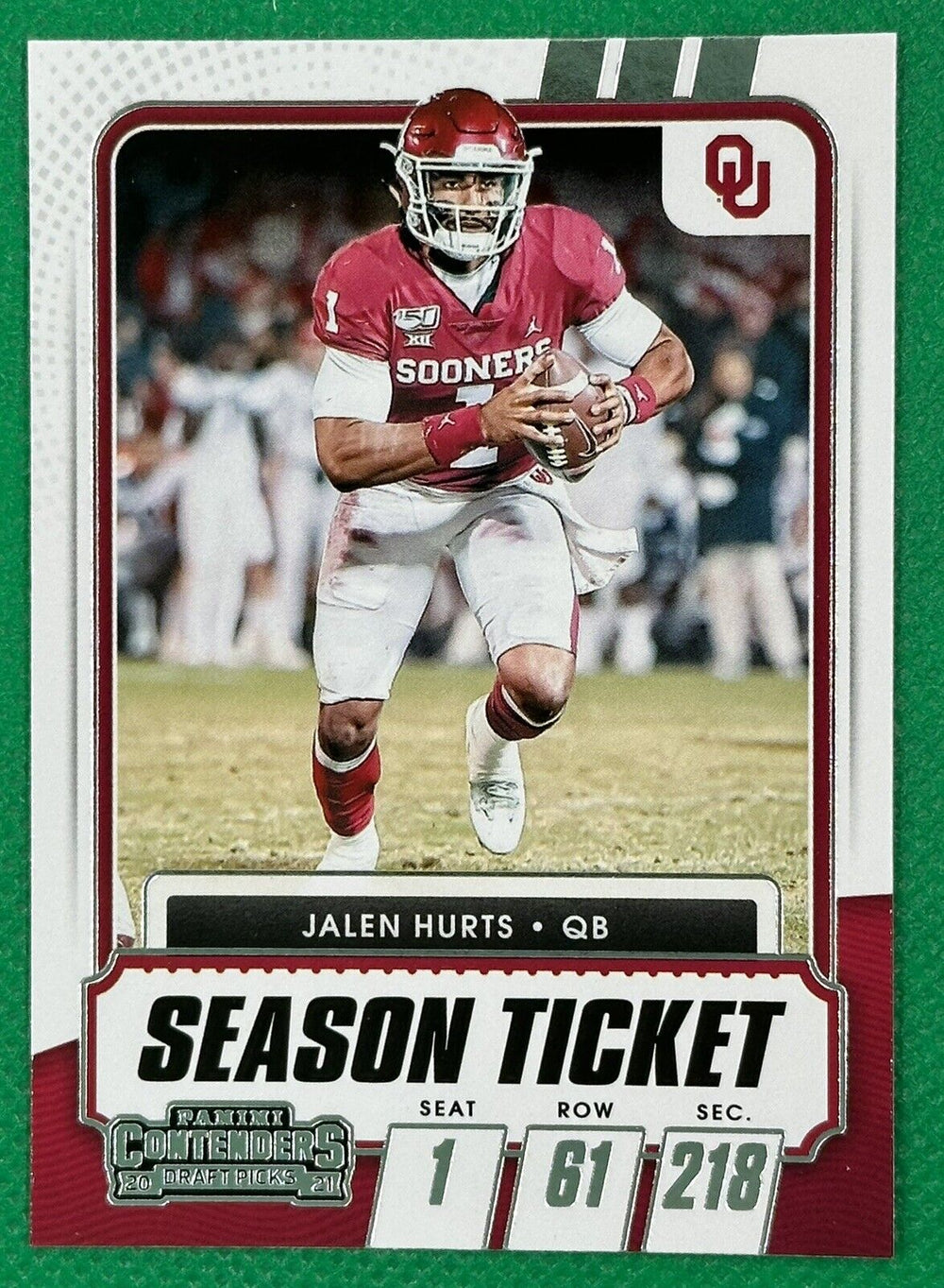 Jalen Hurts 2021 Panini Contenders Draft Picks Season Ticket Series Mint 2nd Year Card #26