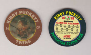 Kirby Puckett 1992 Score 7-11 Slurpee 3-D Disc  #18