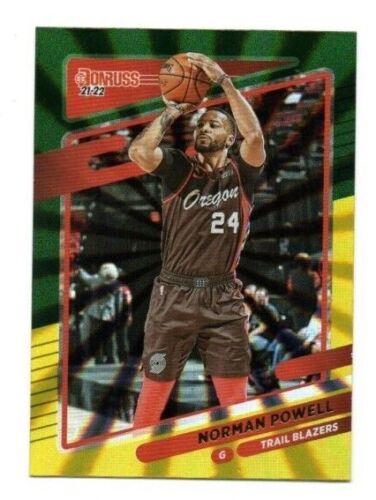 Norman Powell 2021 2022 Panini Donruss Green and Yellow Laser Series Mint Card #102