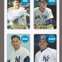 Babe Ruth 2013 Topps Archives 4 in 1 Mini Stickers Series Mint Card #69S-RGBJ with Gehrig, Berra and Reggie