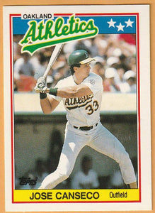 Jose Canseco 1988 Topps UK Mini Series Mint Card #10