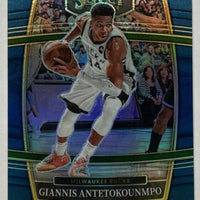 Giannis Antetokounmpo 2021 2022 Panini Select Concourse Blue Prizm Series Mint Card #35