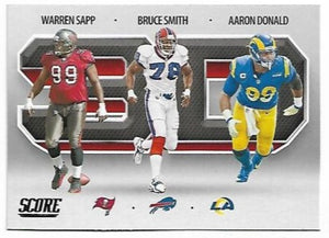 Warren Sapp Bruce Smith Aaron Donald 2021 Score 3D Series Mint Card #307