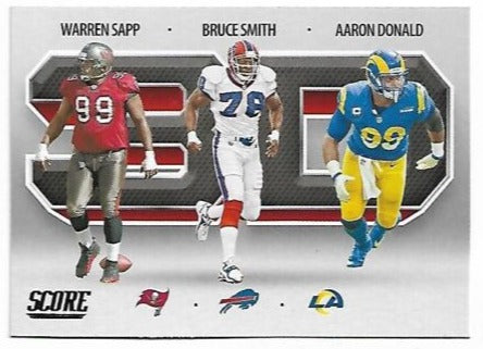 Warren Sapp Bruce Smith Aaron Donald 2021 Score 3D Series Mint Card #307