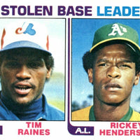 Rickey Henderson/Tim Raines 1982 Topps Stolen Base Leaders Series Mint Card ##164