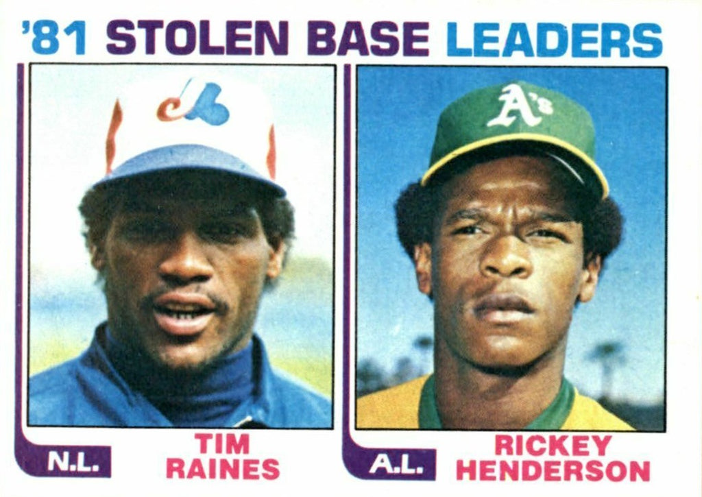 Rickey Henderson/Tim Raines 1982 Topps Stolen Base Leaders Series Mint
